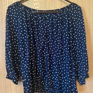 GAP Women's Blue Polka Dot Blouse